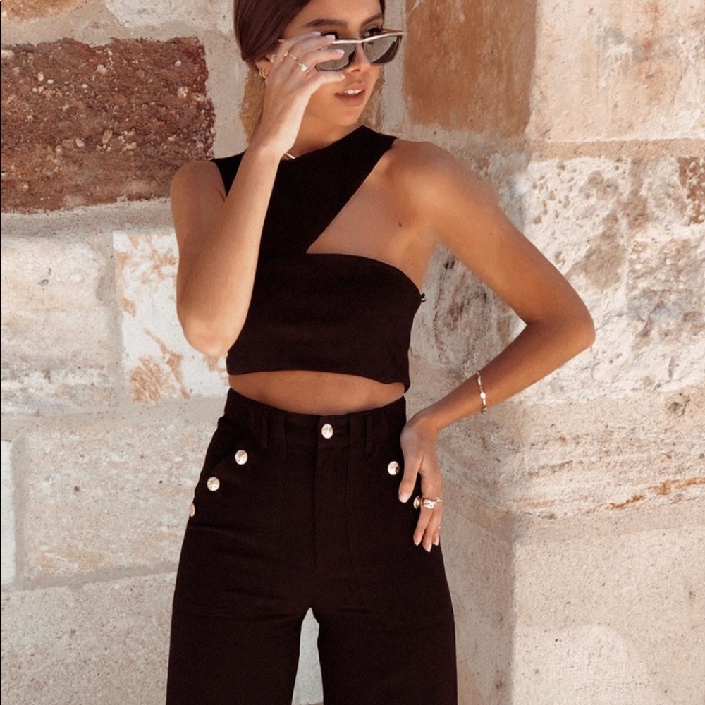 Zara buttoned high waisted pants bloggers favorite - Picture 3 of 13